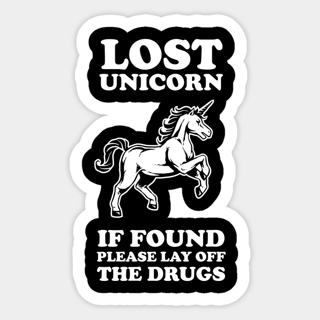 Lost Unicorn Sticker by dumbshirts
